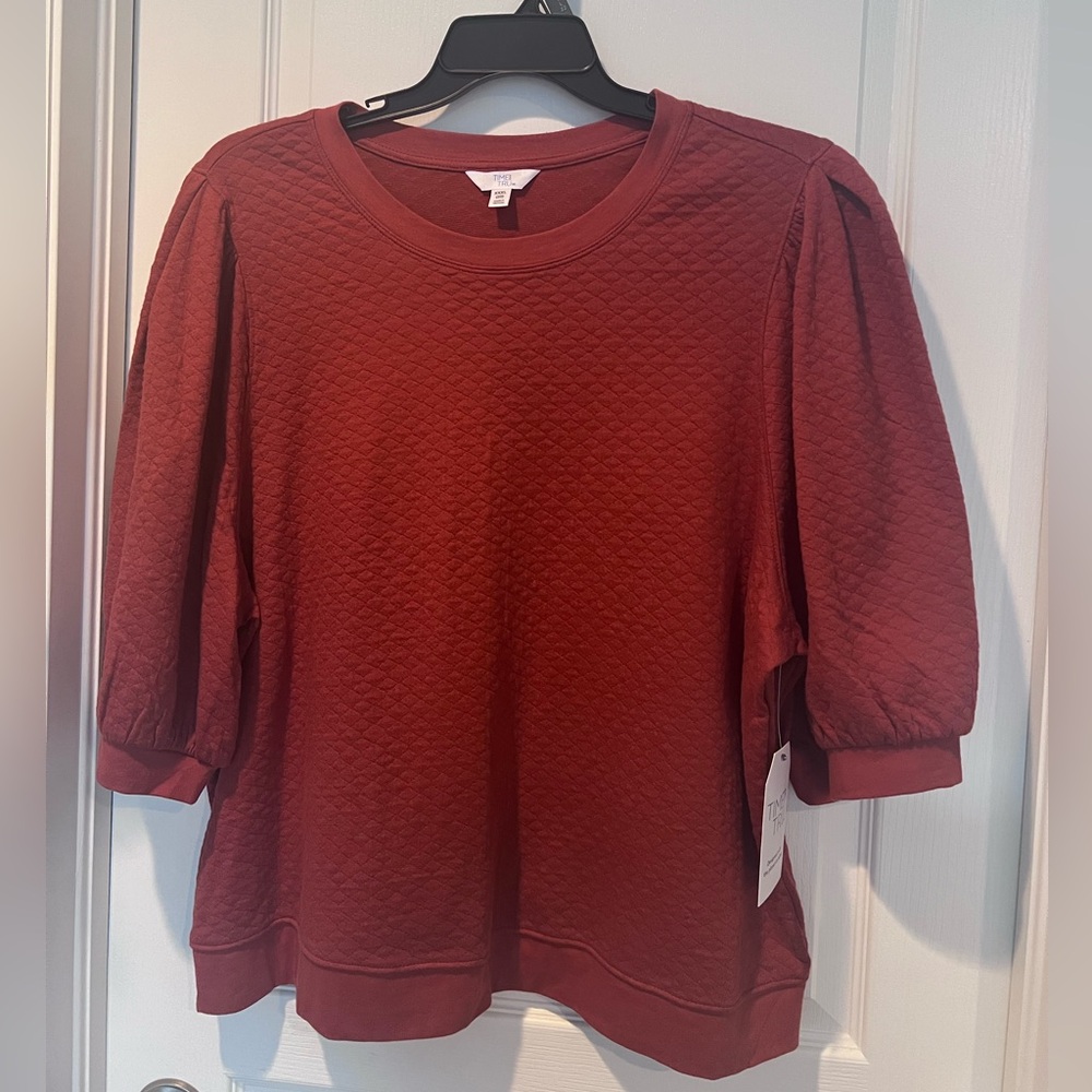 Time and Tru Women's Auburn Sun Quilted Balloon Sleeve sz XXXL 22 NWT